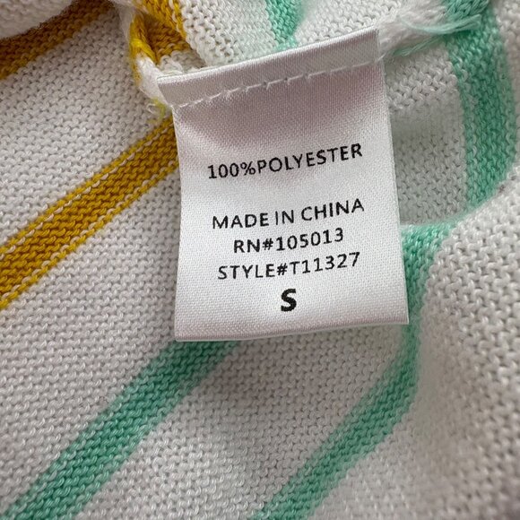 Andrée By Unit Striped Button-Front Cardigan Sweater rainbow Small Oversized - Picture 3 of 6